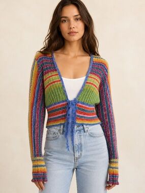 Michael Simon Tie Front Cardigan M